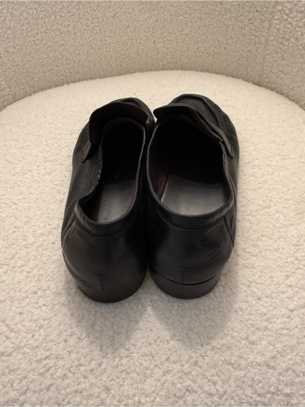 The Row Black Leather Penny-Style Loafers - Picture 3 of 5